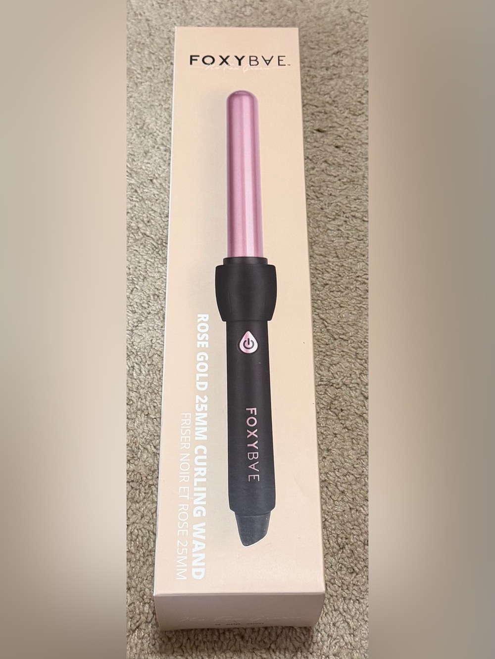 NEW IN BOX. FoxyBae Rose Gold 25mm (1 inch) Curling Wand